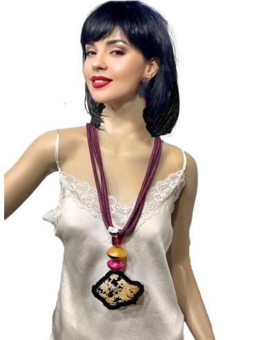 COLLARES BUGAMBILIAS CON COLGANTE ASTA BOHO | EL JARDIN DEL DESEO