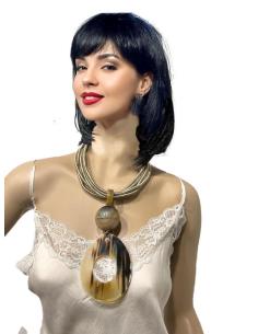 Imagen del producto COLLARES DORADOS ETNICOS CON MEDALLON DE ASTA | EL JARDIN DEL DESEO