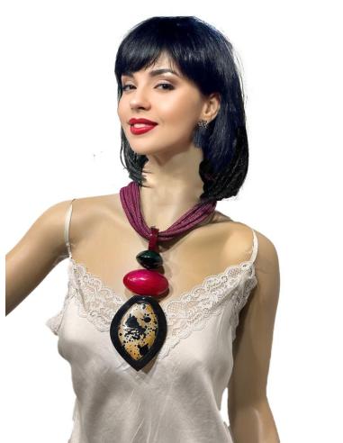 COLLARES BUGAMBILIAS DE CORDON Y ASTA | EL JARDIN DEL DESEO
