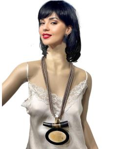 COLLARES MARRONES CON COLGANTE AFRICANO | EL JARDIN DEL DESEO