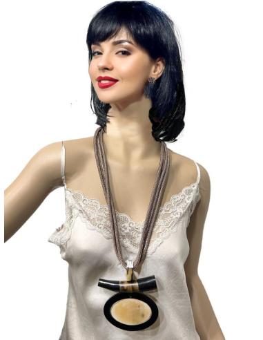 COLLARES MARRONES CON COLGANTE AFRICANO | EL JARDIN DEL DESEO