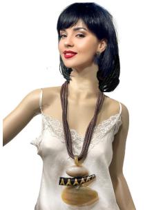 COLLARES MUJER MARRONES CON COLMILLO TRIBAL | EL JARDIN DEL DESEO