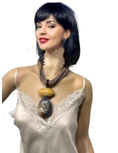 COLLARES BOHO CORTOS DE ASTA MARRONES | EL JARDIN DEL DESEO