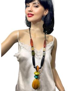 COLLARES DE MUJER LARGOS TRIBALES DE ASTA Y CUERO | EL JARDIN DEL DESEO