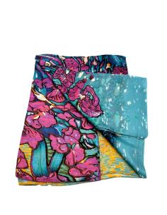 PAÑUELOS SEDA LIRIOS BUGAMBILIAS Y TURQUESAS | EL JARDIN DEL DESEO 2