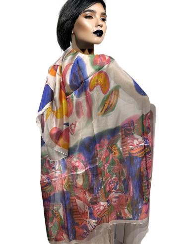 PAÑUELOS MUJER DE SEDA ELEGANTE ESTAMPADO | EL JARDIN DEL DESEO