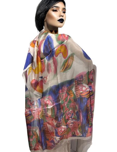PAÑUELOS MUJER DE SEDA ELEGANTE ESTAMPADO | EL JARDIN DEL DESEO