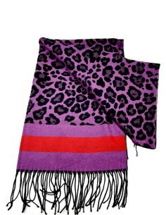 BUFANDAS MORADAS DE MUJER CON ANIMAL PRINT | EL JARDIN DEL DESEO