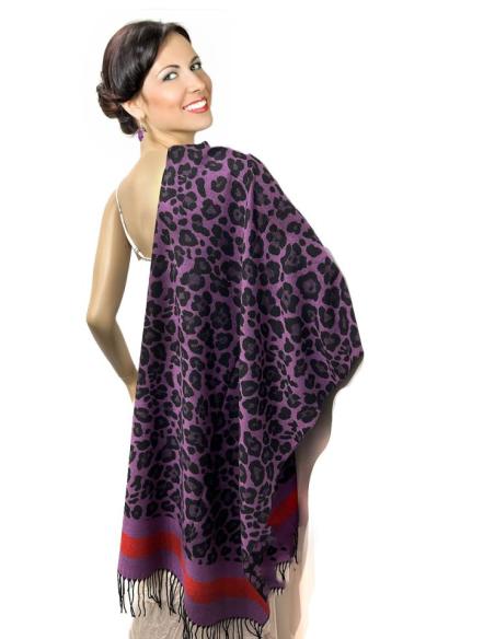 BUFANDAS MORADAS DE MUJER CON ANIMAL PRINT | EL JARDIN DEL DESEO