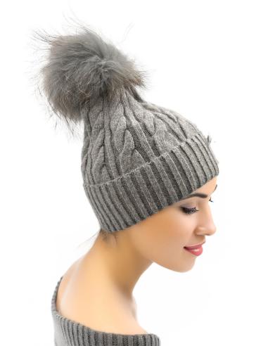 GORROS MODA MUJER GRISES DE PUNTO Y PELO | EL JARDIN DEL DESEO