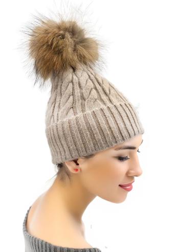 GORROS MARRONES CLARO DE PUNTO Y PELO | EL JARDIN DEL DESEO