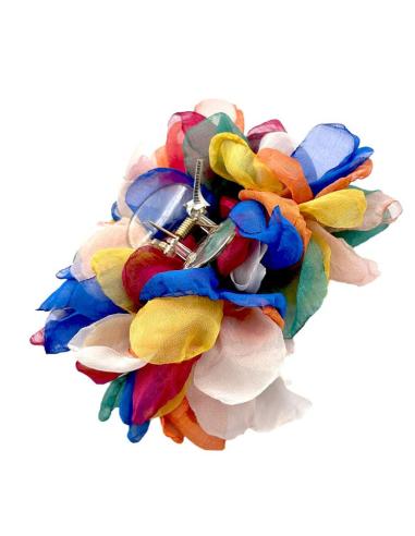 PINZAS MULTICOLOR CON FLORES DE TELA GASA SEDOSA | EL JARDIN DEL DESEO