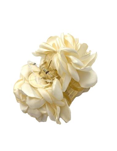 PINZAS DE PELO BEIGE PEQUEÑA FLOR DE TELA | EL JARDIN DEL DESEO