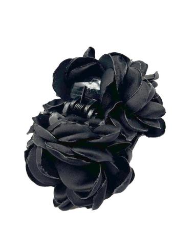 PINZAS DE PELO NEGRAS PEQUEÑA FLOR DE TELA | EL JARDIN DEL DESEO