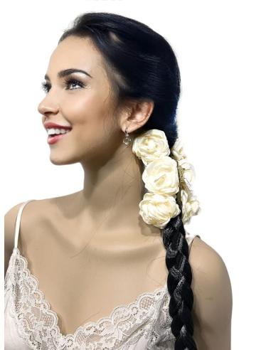PINZAS BEIGE DE TELA PARA RECOGER EL PELO | EL JARDIN DEL DESEO
