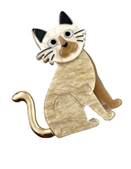BROCHES ALEGRES CON GATO ANACARADO | EL JARDIN DEL DESEO