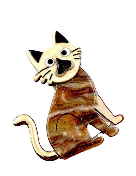 BROCHES ALEGRES CON GATO ANACARADO | EL JARDIN DEL DESEO