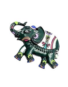 BROCHES MUJER ELEFANTE VERDE OSCURO | EL JARDIN DEL DESEO
