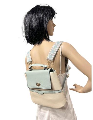 MOCHILAS ORIGINALES EN BIOLOR BEIGE Y VERDE AGUA | EL JARDIN DEL DESEO