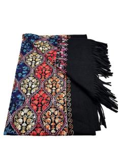 MANTONES PARA MUJER NEGROS CON BORDADO MULTICOLOR