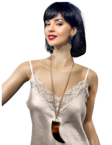 COLLARES MUJER DE COLMILLOS MARRONES | EL JARDIN DEL DESEO
