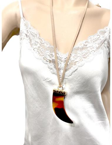 COLLARES MUJER DE COLMILLOS MARRONES | EL JARDIN DEL DESEO