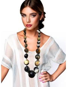 COLLARES MUJER NEGROS LARGOS DE CUERNO BUFALO | EL JARDIN DEL DESEO