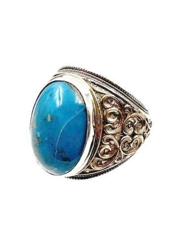 ANILLOS HOMBRE DE PLATA Y PIEDRA TURQUESA | EL JARDIN DEL DESEO