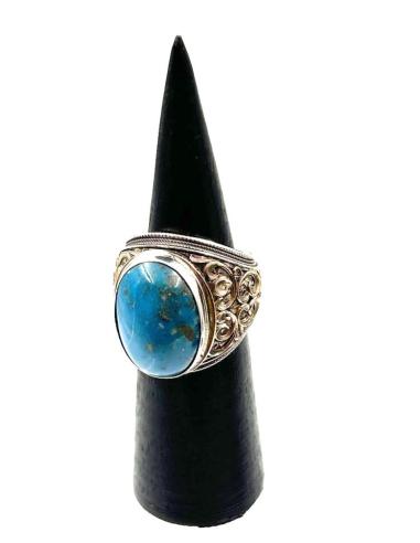ANILLOS HOMBRE DE PLATA Y PIEDRA TURQUESA | EL JARDIN DEL DESEO