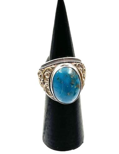 ANILLOS HOMBRE DE PLATA Y PIEDRA TURQUESA | EL JARDIN DEL DESEO