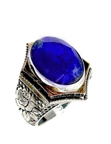 ANILLOS HOMBRE DE PLATA SELLO PIEDRA LAPISLAZULI | EL JARDIN DEL DESEO
