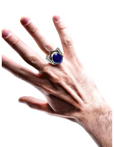 ANILLOS HOMBRE DE PLATA SELLO PIEDRA LAPISLAZULI | EL JARDIN DEL DESEO