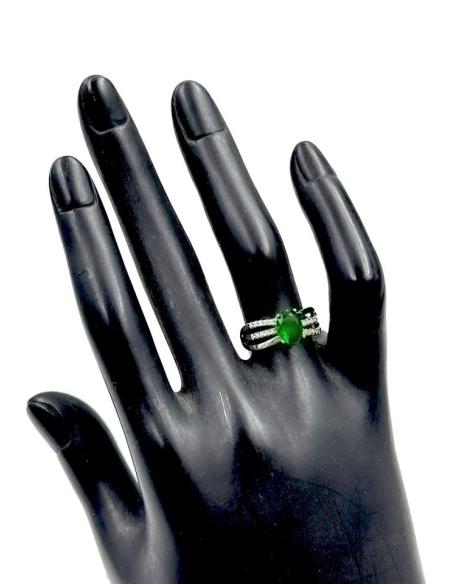 ANILLOS PLATEADOS Y VERDES ESMERALDA PARA BODAS