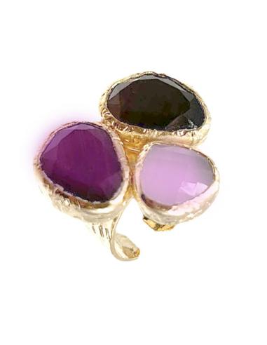 ANILLOS MUJER PIEDRAS ROSA MARRON Y MORADO| EL JARDIN DEL DESEO