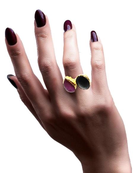 ANILLOS MUJER PIEDRAS BUGAMBILIA Y MORADO UVA | EL JARDIN DEL DESEO
