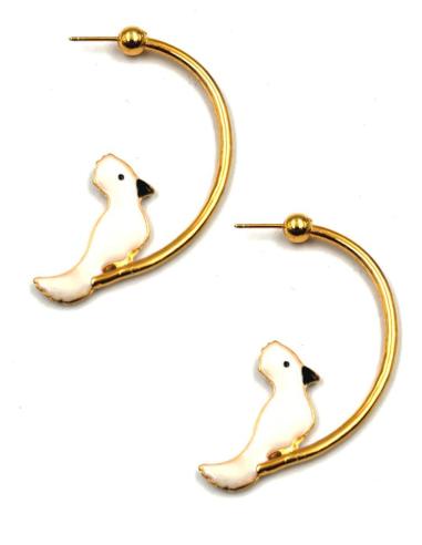 PENDIENTES AROS DORADOS CON PAPAGAYO | EL JARDIN DEL DESEO
