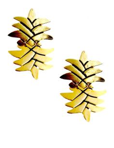 PENDIENTES BODA DORADOS LARGOS DE PIÑA  | EL JARDIN DEL DESEO