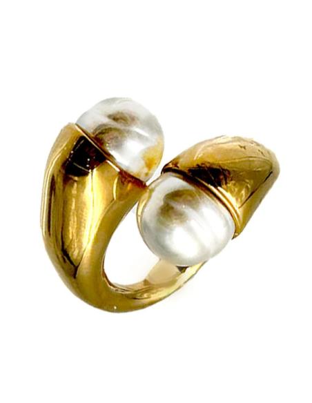 ANILLOS MUJER CON PERLAS Y BAÑO DE ORO PARA BODAS | EL JARDIN DEL DESEO