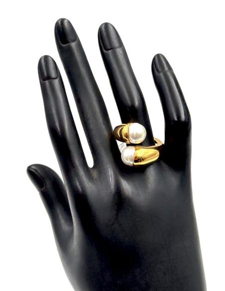 ANILLOS MUJER CON PERLAS Y BAÑO DE ORO PARA BODAS | EL JARDIN DEL DESEO