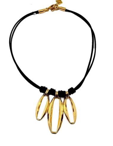 COLLARES DORADOS PARA MUJER CON CUERO | EL JARDIN DEL DESEO