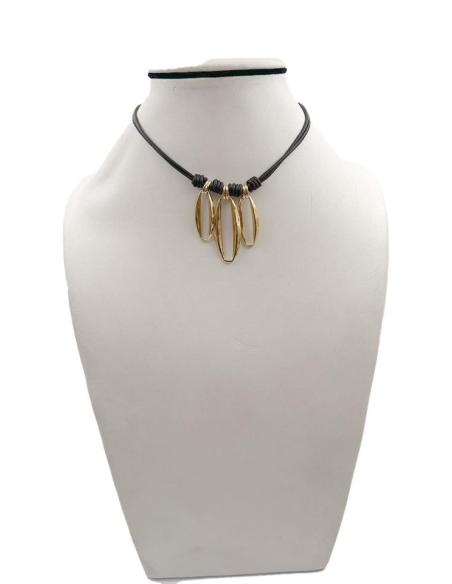 COLLARES DORADOS PARA MUJER CON CUERO | EL JARDIN DEL DESEO