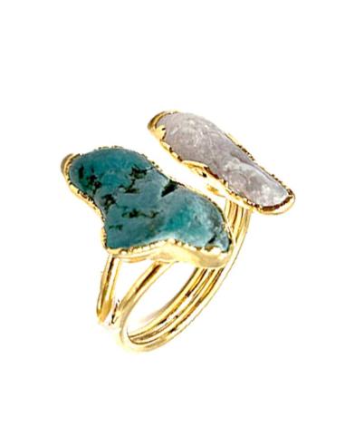 ANILLOS DE PIEDRAS TURQUESAS Y PERLAS BARROCAS
