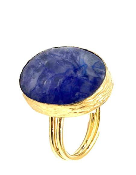ANILLOS GRANDES AZULES DE PIEDRAS AGATA ORIGINALES
