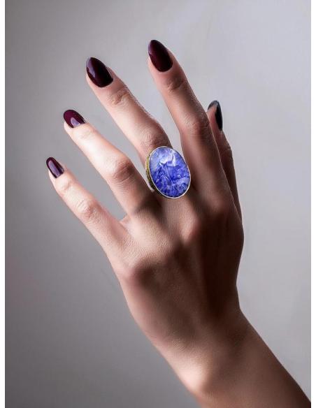 ANILLOS GRANDES AZULES DE PIEDRAS AGATA ORIGINALES