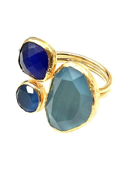 ANILLOS DE PIEDRAS AZULES PARA BODAS Y EVENTOS