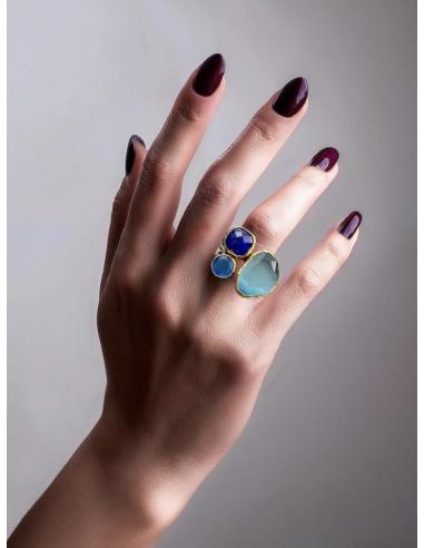 ANILLOS DE PIEDRAS AZULES PARA BODAS Y EVENTOS