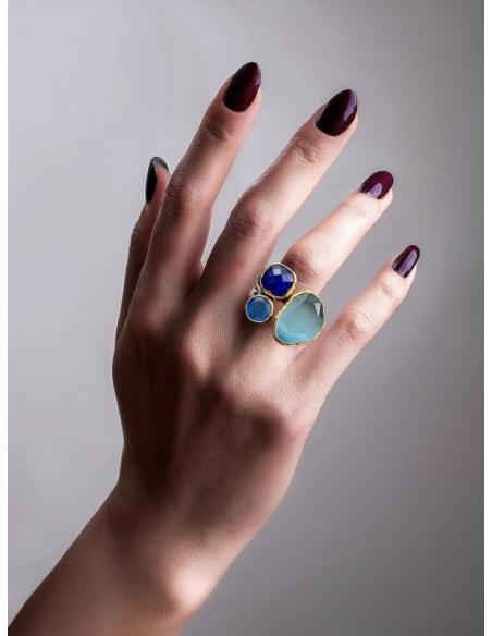 ANILLOS DE PIEDRAS AZULES PARA BODAS Y EVENTOS