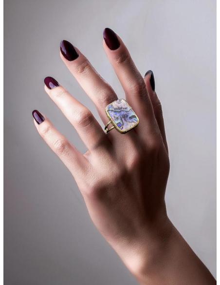 ANILLOS MUJER DE CONCHA MADREPERLA BONITO IRISADO