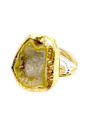 ANILLOS GRANDES AMARILLAS DE PIEDRA AGATA EN BRUTO