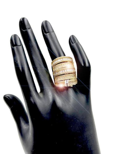 ANILLOS BODA DORADOS ANCHOS CON CIRCONITAS PARA MADRINAS E INVITADAS